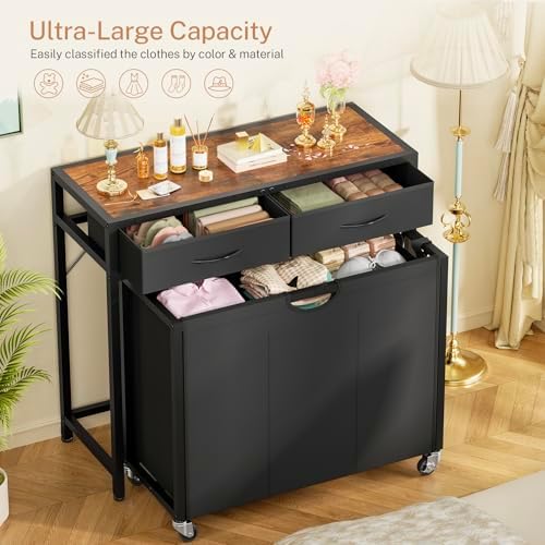 Laundry Sorter, Rolling Laundry Hamper - Image 2