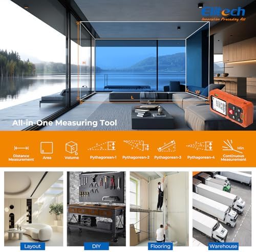 Elitech Laser Measuring Tool, 165ft Laser Tape Measure - Image 3