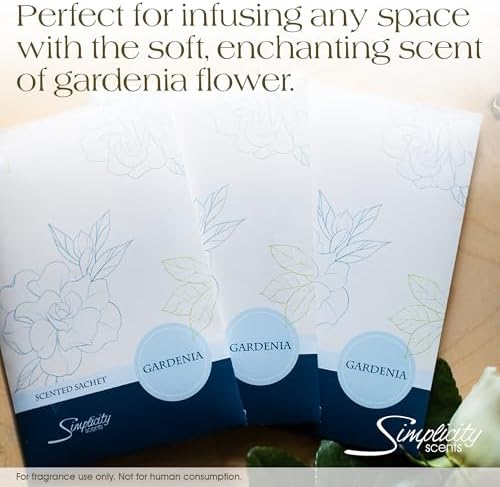 Gardenia Scented Sachets Pack of 3, Spring and Summer - Image 4