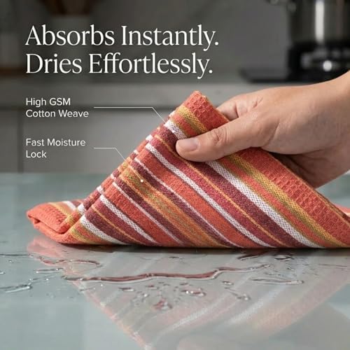 Urban Villa Kitchen Towels Cotton Dish Towels 20”x30” Rust - Image 2