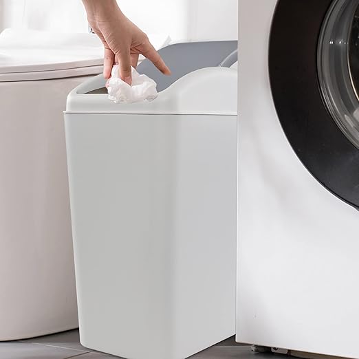 4.5 Gallon Plastic Trash Can with Swing Lid, Swing Top Garbage Can, 3 Packs