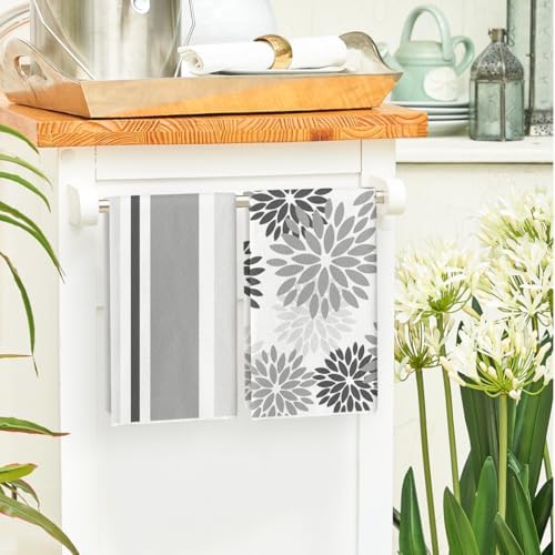 Artoid Mode Grey Home Sweet Home Stripes Boho Spring Kitchen Towels Dish Towels - Image 4