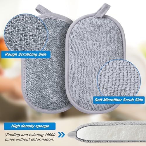 Non Scratch Scrub Sponge-6pack, Dual-Sided Sponges Kitchen - Image 2