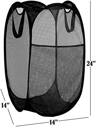 BATTOO Deluxe Collapsible Laundry Baskets Mesh Pop Up Hampers - Image 2