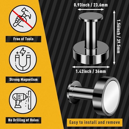 6Pcs Magnetic Hooks, 150lb Black Magnetic Hooks - Image 3