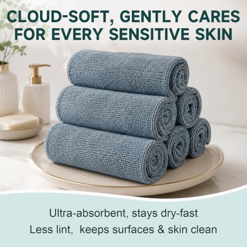 TEAWOO Grey Washcloths 15 Pack, Highly Absorbent & Quick Drying - Image 3