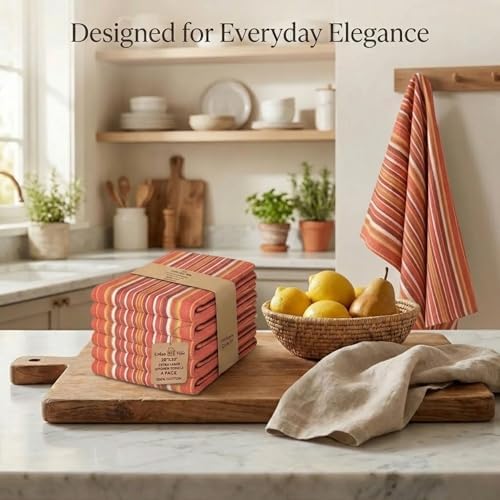 Urban Villa Kitchen Towels Cotton Dish Towels 20”x30” Rust - Image 5