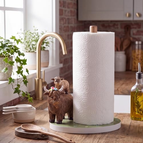 Rustic Highland Cow Paper Towel Holder by Ferrochef