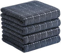 Homaxy 100% Cotton Terry Kitchen Towels, 4 Pack, Dark Grey by Homaxy