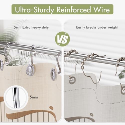 AmazerBath Chrome Shower Curtain Hooks, Decorative Modern Shower Curtain Hangers - Image 3