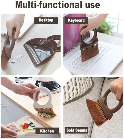 Round Handle Brush and Dustpan Set Small Broom & Dustpan Portable Handheld - Image 7