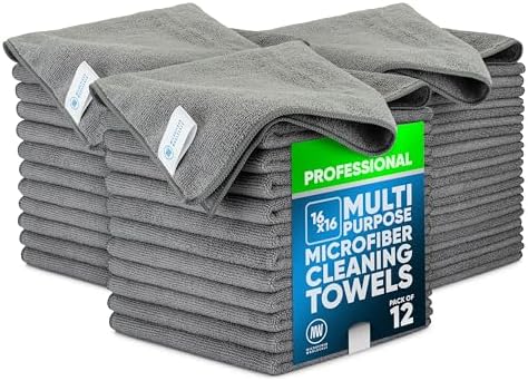 MW Pro Microfiber Cleaning Cloth | Gray | 36 Pack | 16” x 16” | All Purpose by MicrofiberWholesale