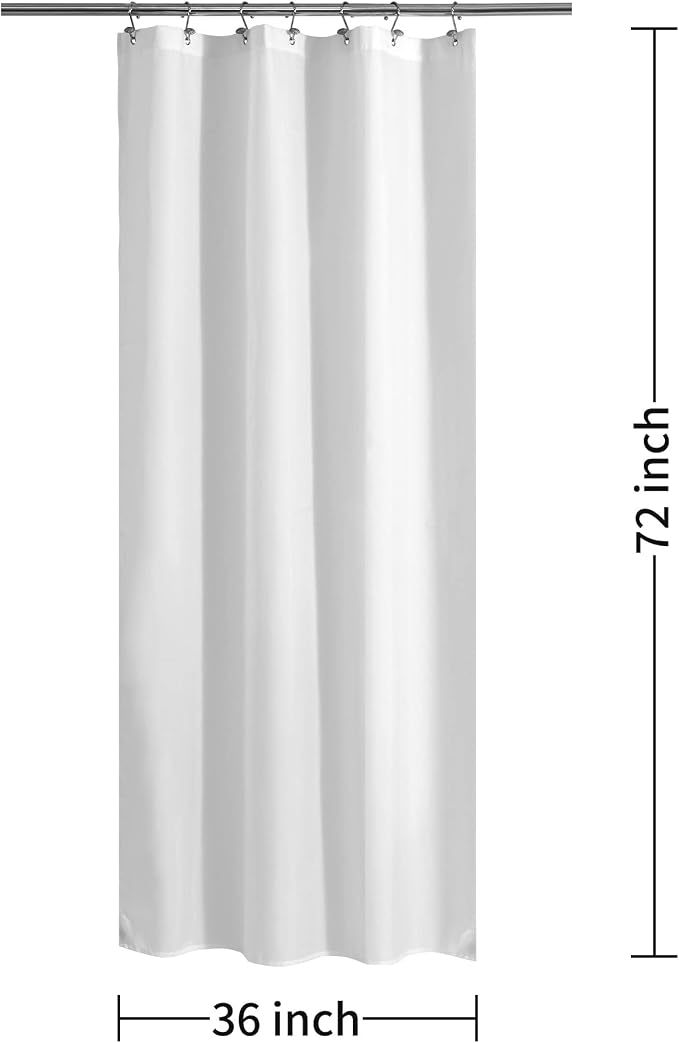 ALYVIA SPRING Stall Waterproof Fabric Shower Curtain or Liner White - Image 2