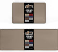 GORILLA GRIP 2 Pack Comfortable Cushioned Kitchen Mats for Floor, 17x24 + 17x48, Waterproof and Stain Resistant, 1/2 Inch Thick Soft Ergonomic Standing Desk Anti Fatigue Mat, Foam Supports Feet, Beige