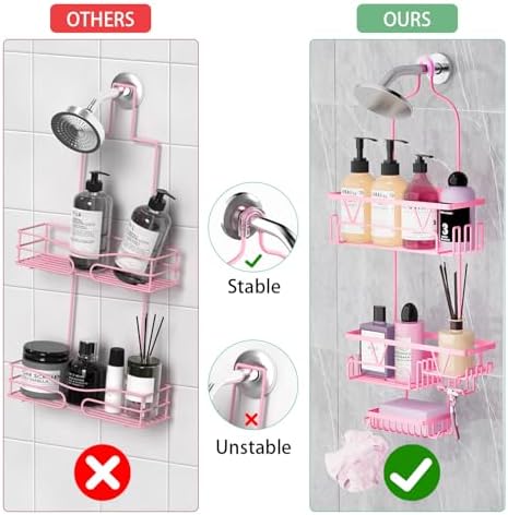 DAOYA Hanging Shower Caddy Over Shower Head, Anti-Swing Shower Organizer - Image 5
