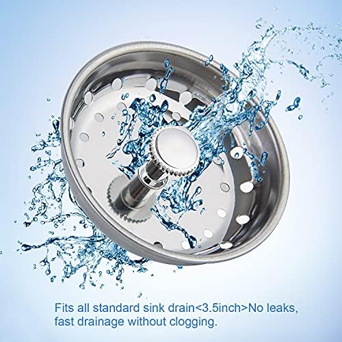 CORNERJOY 2 PCS Kitchen Sink Strainer and Stopper Combo Basket Replacement - Image 6