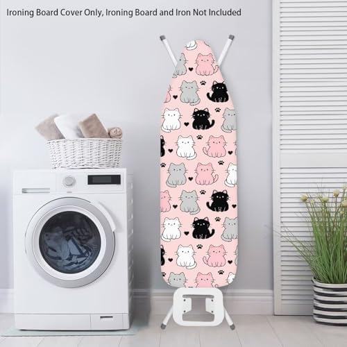 Pink Black Cat Ironing Board Cover Standard Ironing Board Cover - Image 3