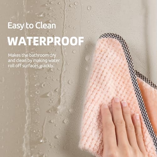 Titanker Shower Curtain Liner 72x72 Tan Shower Liner Lightweight PEVA Shower - Image 6