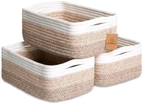 NaturalCozy 11.8"x8"x4.5” Storage Baskets by NaturalCozy