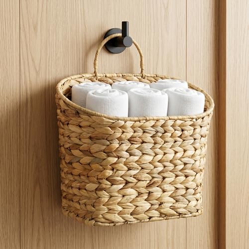 Wicker Hanging Basket, Farmhouse Rustic Storage Baskets - Image 7