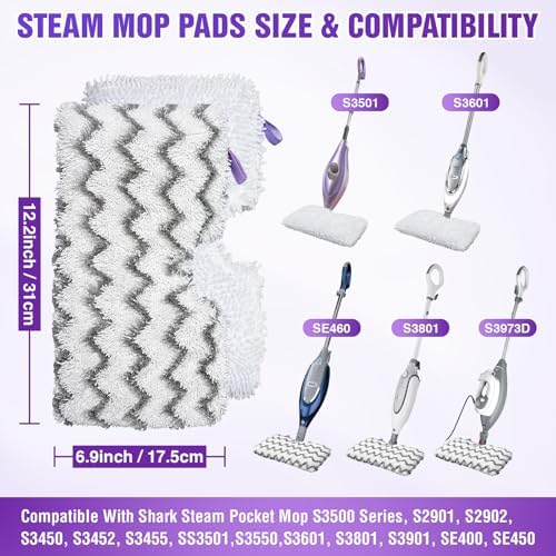 8-Pack S3501 S3601 Steam Mop Replacement Pads Compatible - Image 2