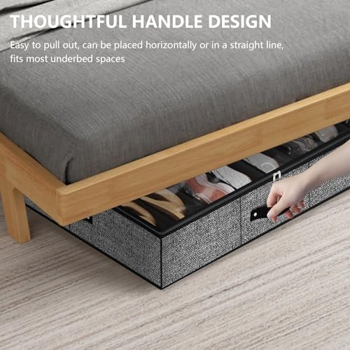 homyfort 32 Pairs Shoe Organizer Under Bed, Underbed Shoe Storage Boxes Bins - Image 6