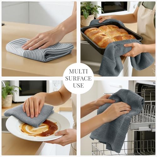 Homaxy 3 Pack Cotton Terry Premium Kitchen Towels, 18 x 28 in - Image 4