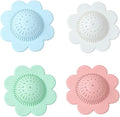 4PCS Drain Hair Catcher Shower Drain Covers Durable Silicone Hair Stopper by YUERFEILA