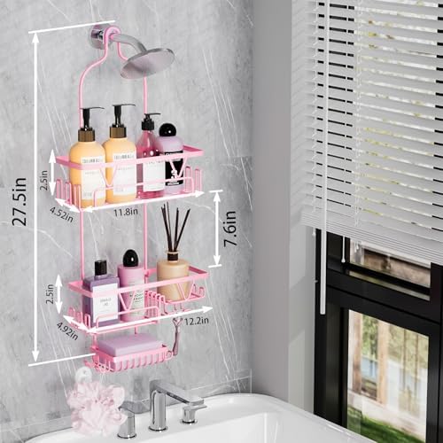 DAOYA Hanging Shower Caddy Over Shower Head, Anti-Swing Shower Organizer - Image 6