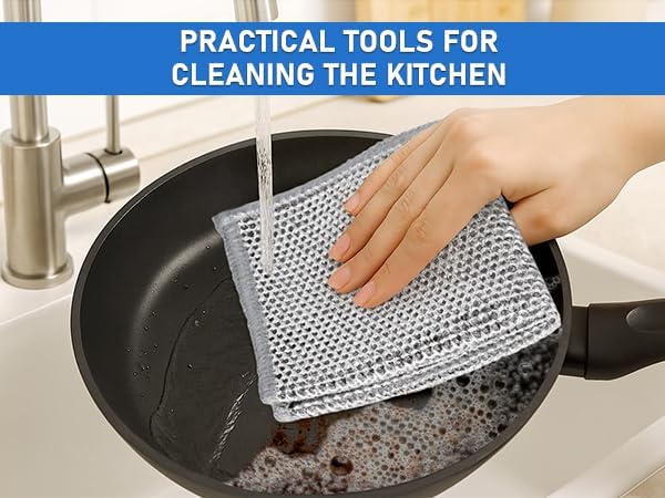 Non-Scratch Steel Wool Dishcloths Kitchen Scrubbers - Image 6