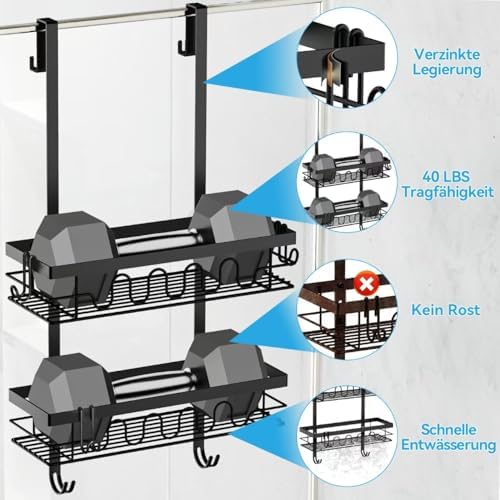 Over the Door Shower Caddy Hanging, Rustproof Hanging Shower Organizer - Image 5