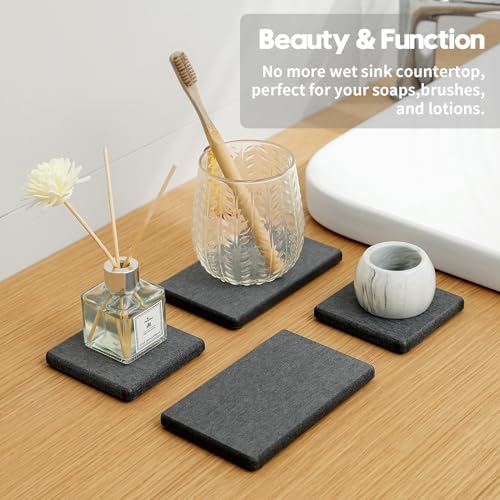 4PCS Water Absorbing Sponge Holder Diatomite Stone Sink Tray Mat, Quick Drying - Image 4