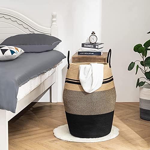 Large Laundry Basket Hamper Woven Blanket Basket Clothes Hamper - Image 4