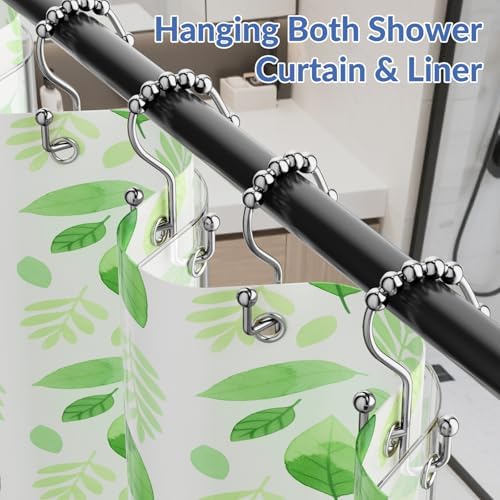 Goowin Shower Curtain Hooks, Metal Shower Curtain Rings Hooks, Smooth Gliding - Image 5