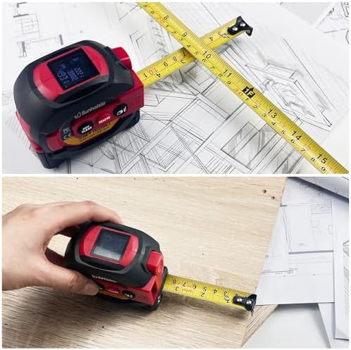Laser Tape Measure 3 in 1 with Laser Level Crosshairs |196ft/60m LCD - Image 6