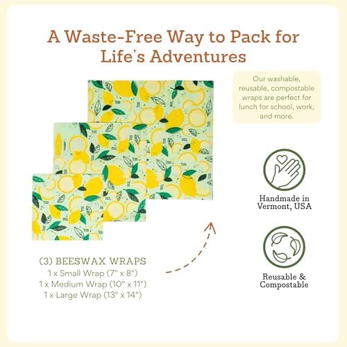 Bee's Wrap Beeswax Food Wraps, 3 Pack Assorted - Image 3