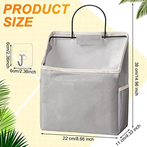 Chumia 6 Pack Wall Hanging Storage Basket Bathroom Closet Hanging Storage Bag - Image 3