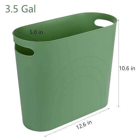 rejomiik Small Bathroom Trash Can, 3.5 Gallon Slim Garbage Can, Office and - Image 6