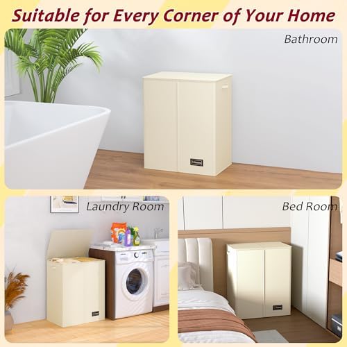 150L Laundry Hamper 2 Section, Large Laundry Hamper - Image 3