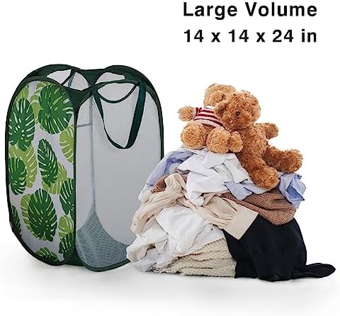 TECHMILLY Collapsible Mesh Pop Up Laundry Hamper - Image 3