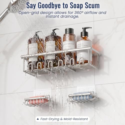 8 Pack Adhesive Large Capacity No-Drilling Shower Caddy - Image 5