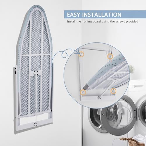 SheeChung Wall Mount Ironing Board 36"X12", Compact Wall Ironing Board - Image 4