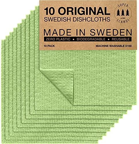 SUPERSCANDI 10 Pack Swedish Dishcloths by SUPERSCANDI