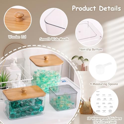 4 Pack Laundry Pods Container, Scoops & Labels - Image 4