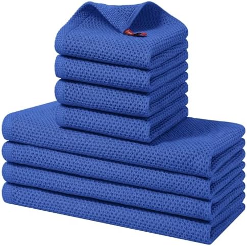 Homaxy 8 Pack 100% Cotton Kitchen Towels and Dishcloths Set by Homaxy