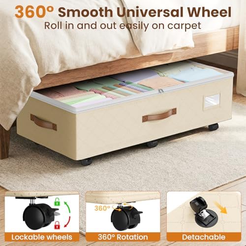 Budding Joy 80L 2 Pack Adjustable Under Bed Storage - Image 3