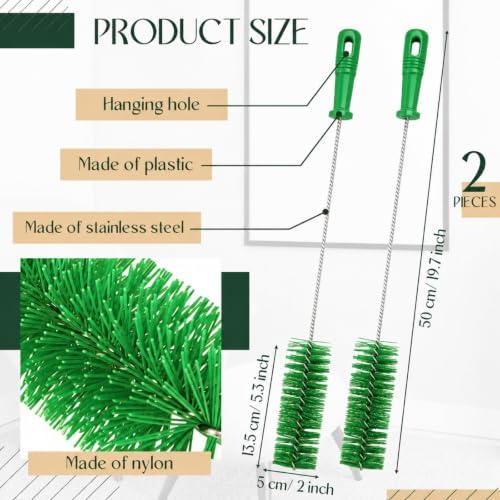Baderke 2 Pcs Drain Brush Pipe Cleaning Tube Brush, 19.7 x 2 Inch - Image 2