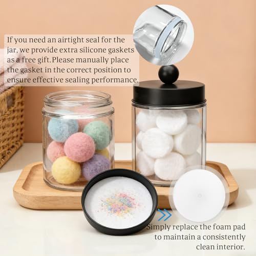 Accguan 6Pack Apothecary Jars Bathroom Vanity Storage Organizer Set - Image 3