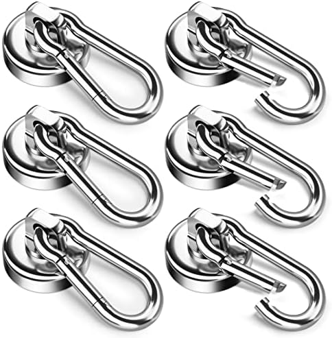 FINDMAG Magnetic Hooks, 70LBS Neodymium Magnet Hooks Heavy Duty, 6 Pack by FINDMAG