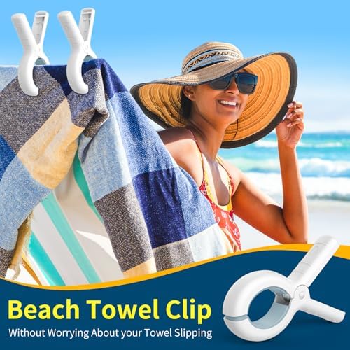 Senbowe 12 Pack Beach Towel Clips, Pool Chair Clips, Heavy Duty Plastic Clothes - Image 5